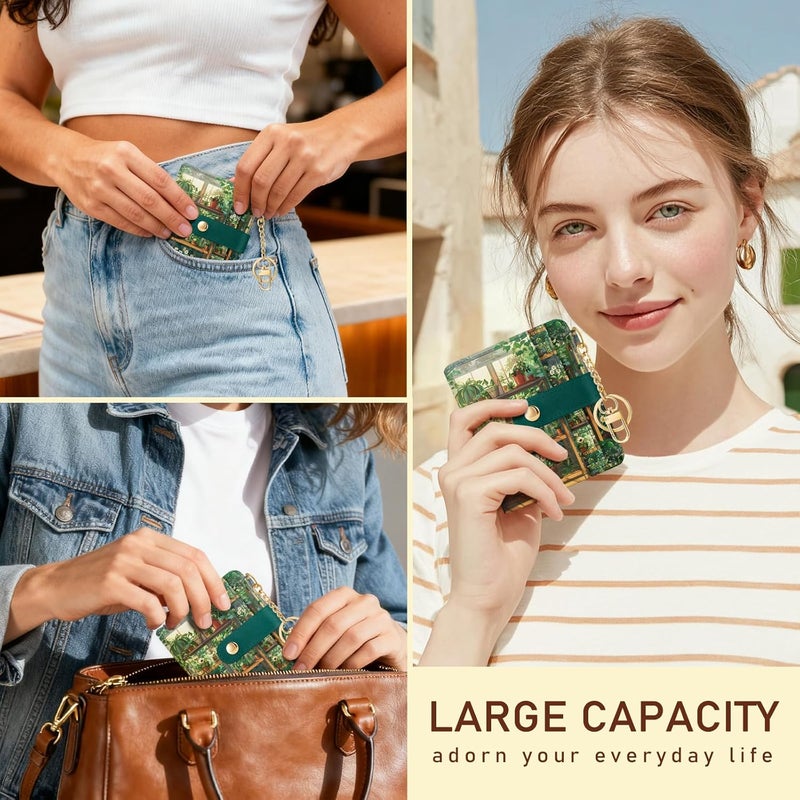 Jogjam Plants Flower Pots Rfid Girls Girly Teen Wallet, Small Slim Thin Compact Travel Credit Card Women Wallet, PU Leather Bifold Cash Zipper Coin Pocket ID Window for Female Ladies Gifts - Image 2